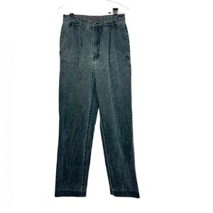 Vintage Gap pants pleated high waist 28X32 tealish gray blue Cotton 80’s